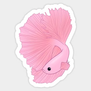 Veiltail Betta Fish, Soft Pink Coloration Sticker